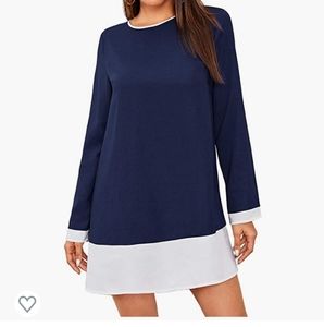 Mini A-line Dress Long Sleeve Hem Dress
